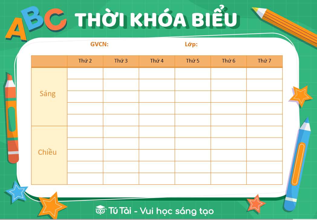 Mau thoi gian bieu file word
